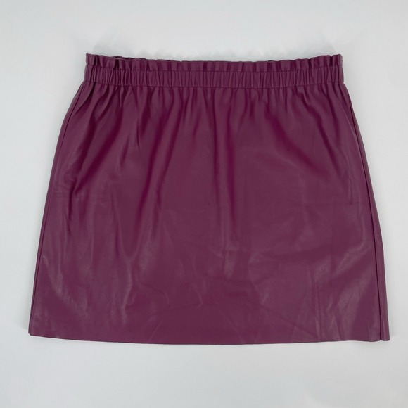 LOFT Dresses & Skirts - Loft Outlet Womens Vegan Leather Elastic Waist Pull-On Mini Skirt Large Petite